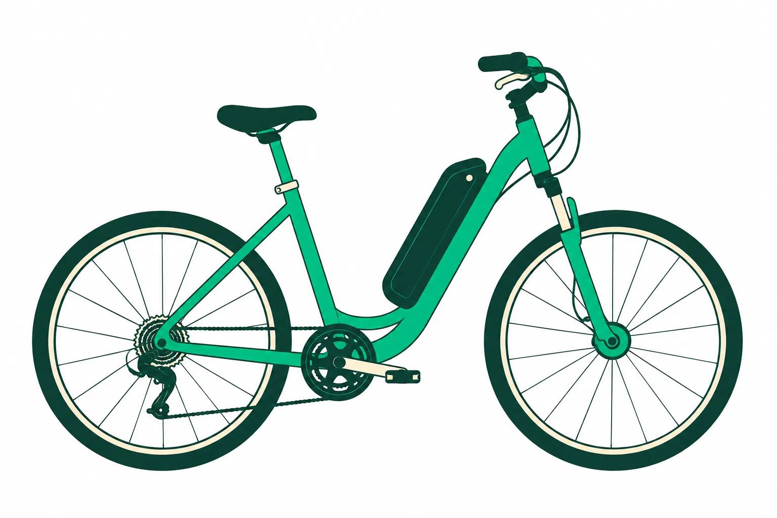 Illustration of a electric bicycle
