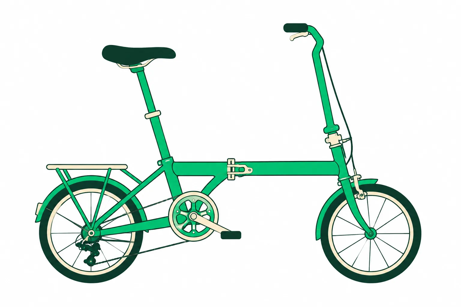 Illustration of a folding bicycle
