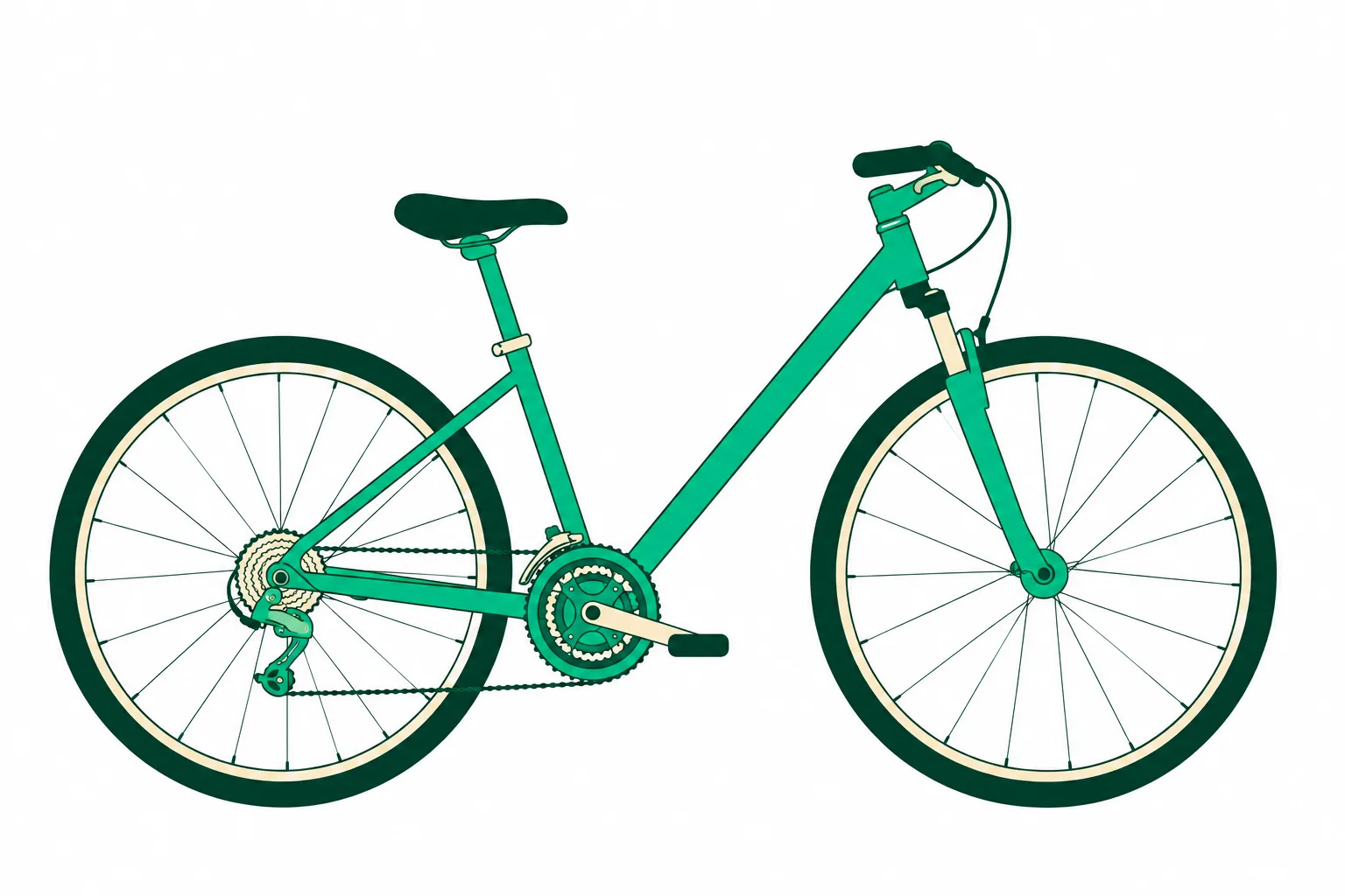 Illustration of a modern city bicycle