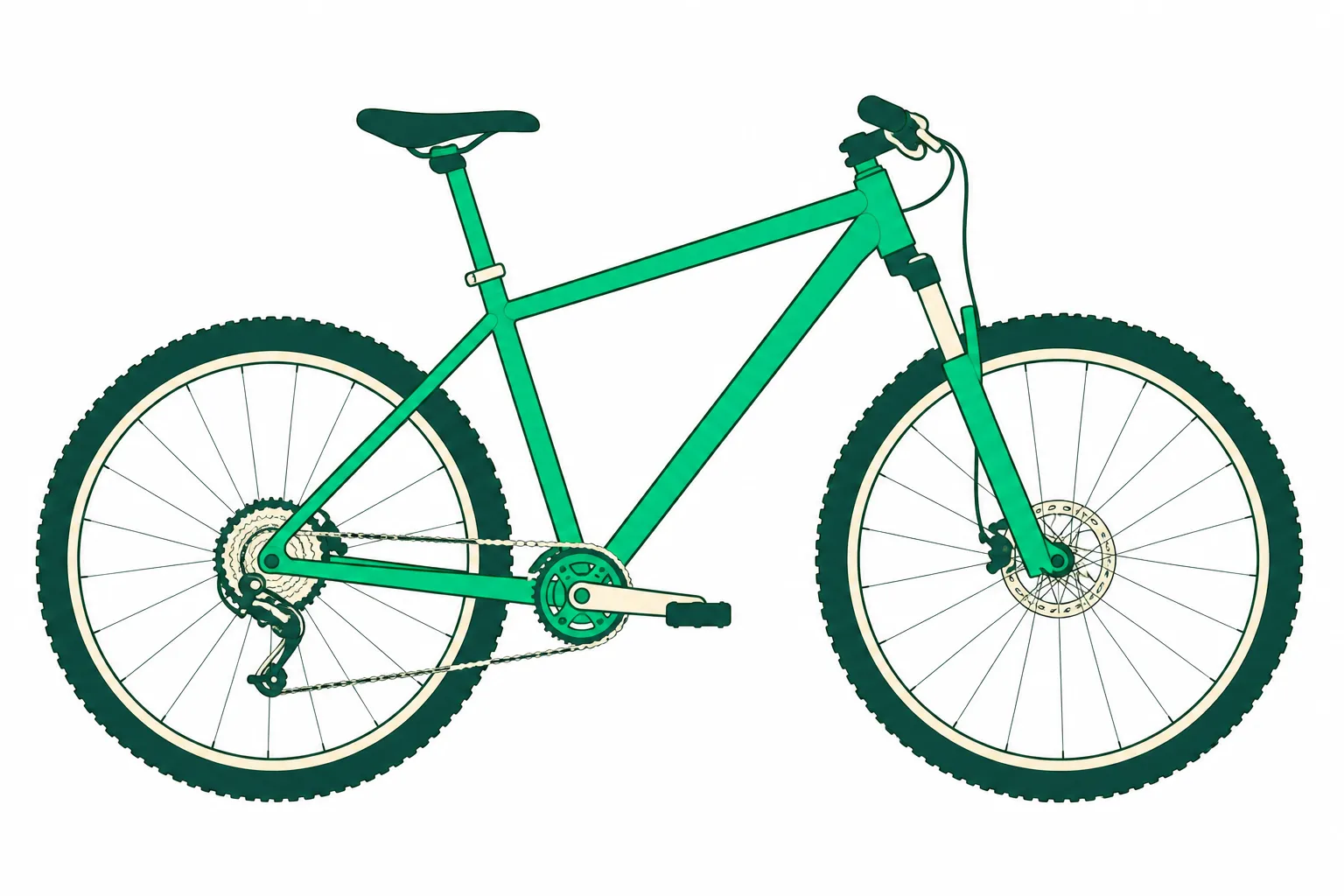 Illustration of a mountain bike